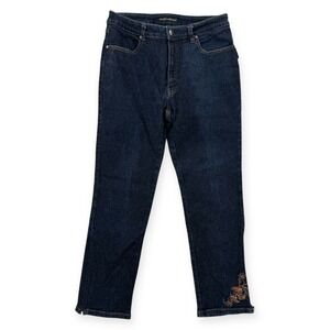 Vintage Sergio Valente Jeans Womens Size 32 Embroidered‎ Ankle Zip Retro Denim